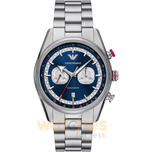 Emporio Armani Men’s Quartz Silver Stainless Steel Blue Dial 42mm Watch AR11676