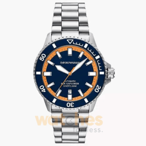 Emporio Armani Automatic Men’s Silver Stainless Steel Blue Dial 42mm Watch AR60090
