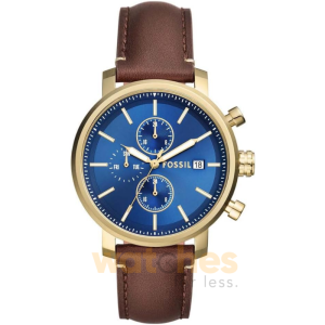 Fossil Men’s Chronograph Quartz Brown Leather Strap Blue Dial 42mm Watch BQ2848 (Without Tag)