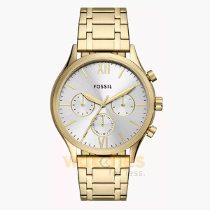 Fossil Men’s Chronograph Quartz Gold Stainless Steel Silver Dial 44mm Watch BQ2899 (Without Tag)