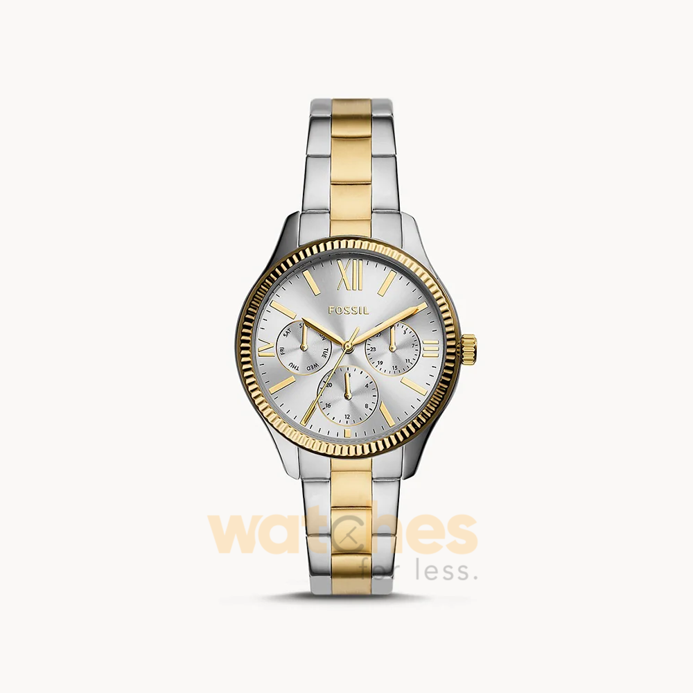 Fossil Women’s Quartz Two-Tone Stainless Steel Silver Dial 36mm Watch BQ3762 (Without Tag)