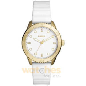Fossil Women’s Quartz White Silicone Strap White Dial 38mm Watch BQ3965 (Without Tag)