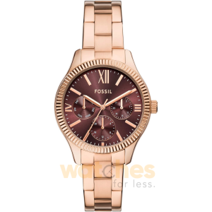 Fossil Women’s Quartz Rose Gold Stainless Steel Red Dial 36mm Watch BQ3969 (Without Tag)