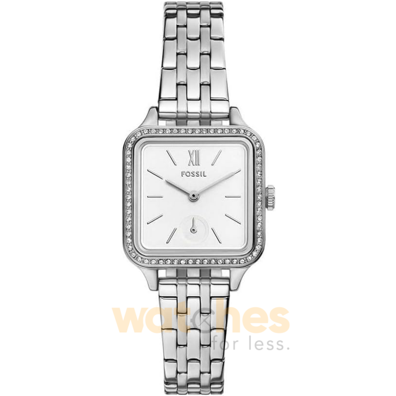 Fossil Women’s Quartz Silver Stainless Steel White Dial 28mm Watch BQ3981 (Without Tag)