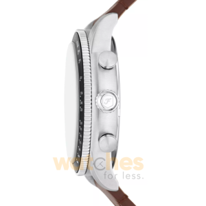 Alternative view of Fossil Men’s Chronograph Quartz Brown Leather Strap Cream Dial 42mm Watch FS6042 (Without Tag)