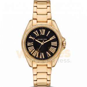 Michael Kors Women’s Quartz Gold Stainless Steel Black Dial 39mm Watch MK4852