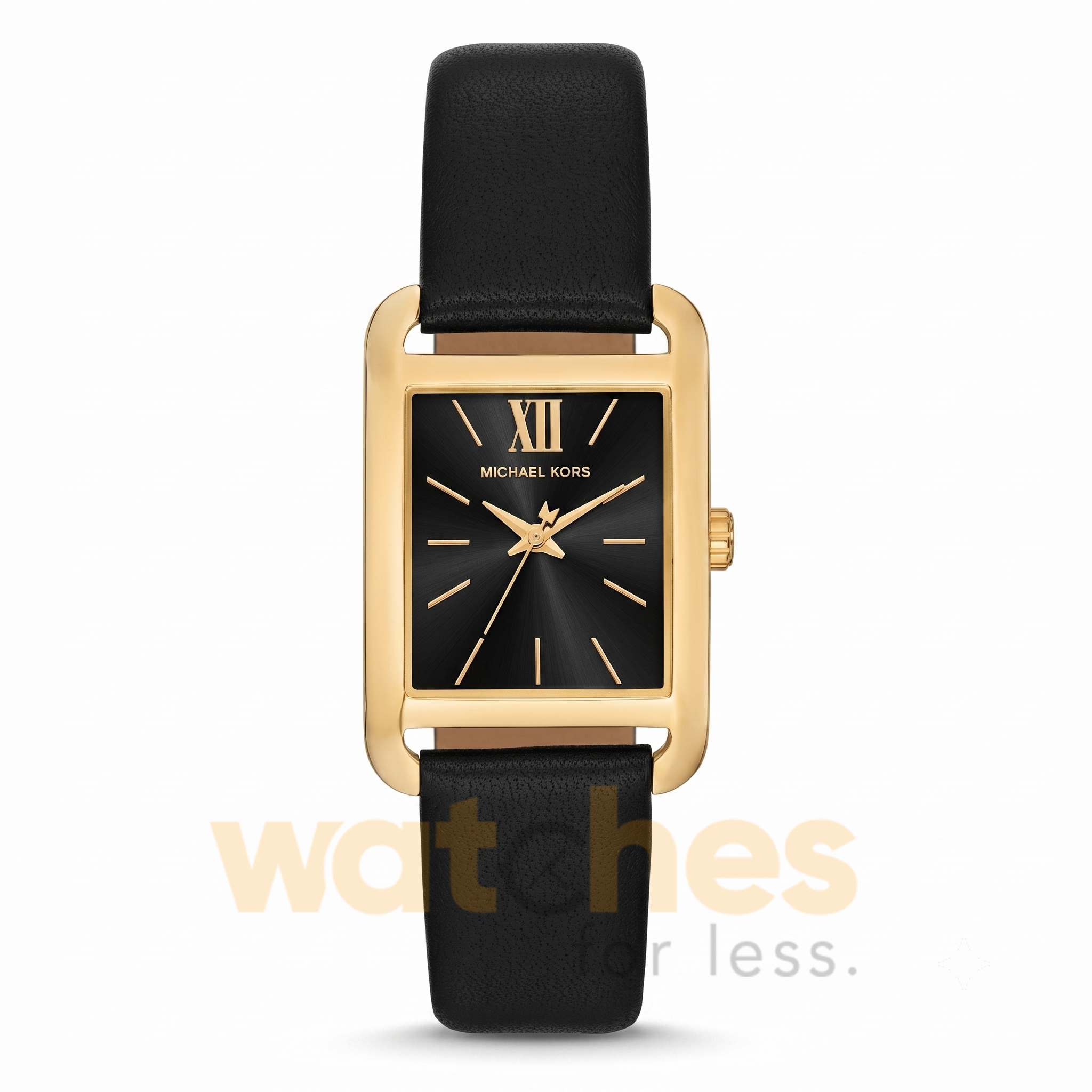 Michael Kors Women’s Quartz Black Leather Strap Black Dial 27mm Watch MKO1027