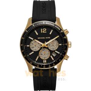 Michael Kors Men’s Chronograph Quartz Black Silicone Strap Black Dial 40mm Watch MKO1038