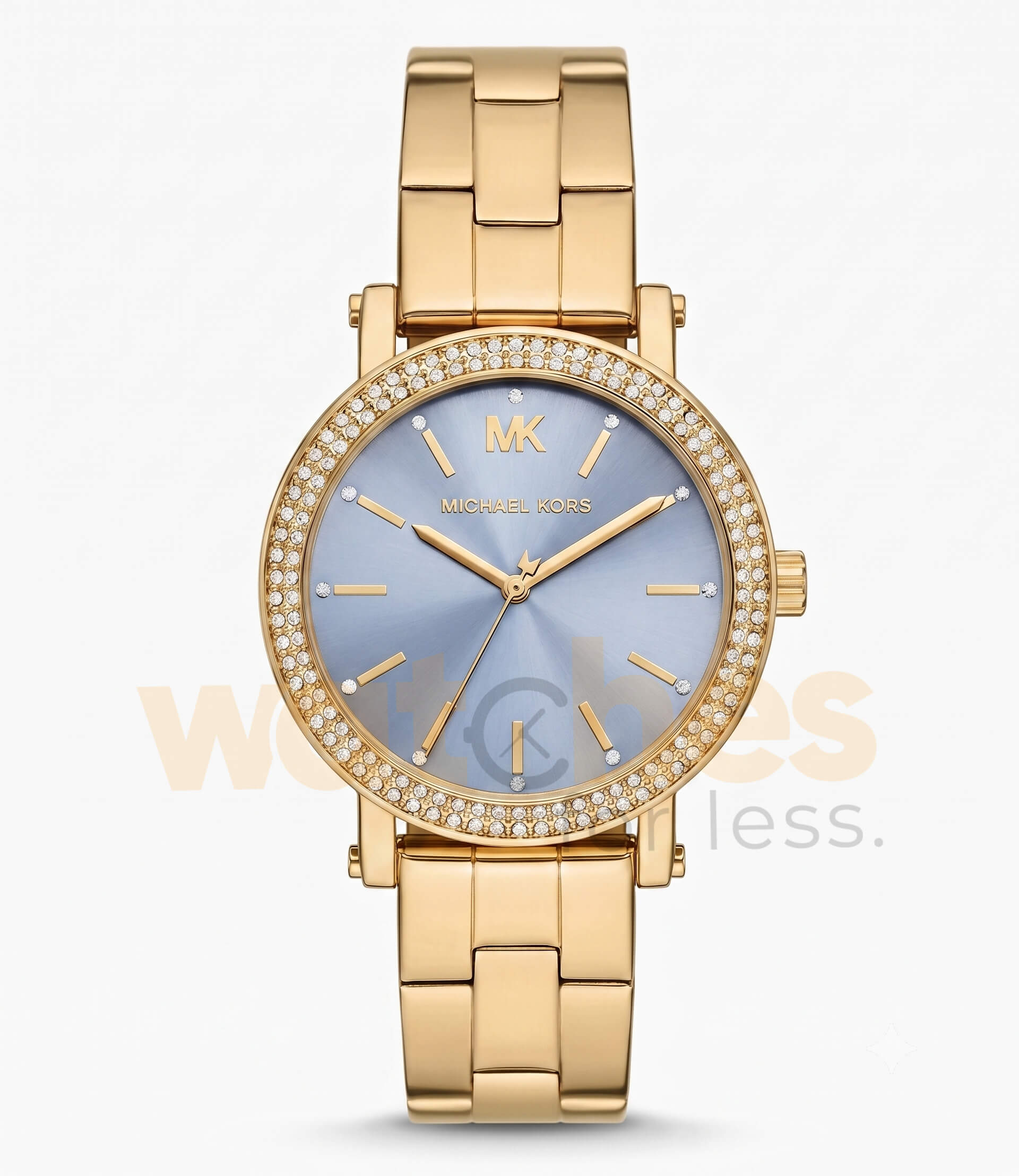 Michael Kors Women’s Quartz Gold Stainless Steel Blue Dial 39mm Watch MKO1048