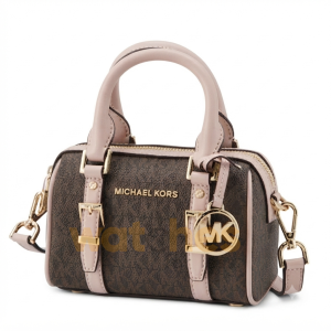 Michael Kors Bedford Legacy Logo Duffle Crossbody Bag – Vanilla / Acorn Signature (Size: W:15.9cm H:11.4cm D:7.6cm) 32F9G06C0B