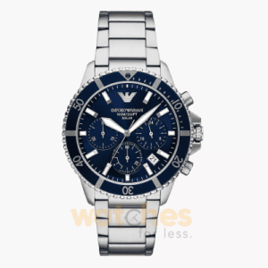 Emporio Armani Men’s Chronograph Quartz Silver Stainless Steel Blue Dial 43mm Watch AR11681
