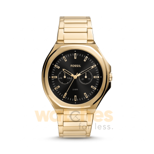 Fossil Men’s Quartz Gold Stainless Steel Black Dial 45mm Watch BQ2611