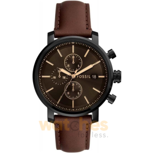 Fossil Men’s Chronograph Quartz Brown Leather Strap Black Dial 43mm Watch BQ2894 (Without Tag)