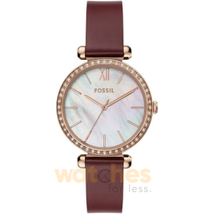 Fossil Women’s Quartz Maroon Leather Strap White Mother Of Pearl Dial 36mm Watch BQ3968 (Shelf Leftover)