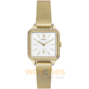 Fossil Women’s Quartz Gold Stainless Steel White Dial 28mm Watch BQ3972 (Without Tag)