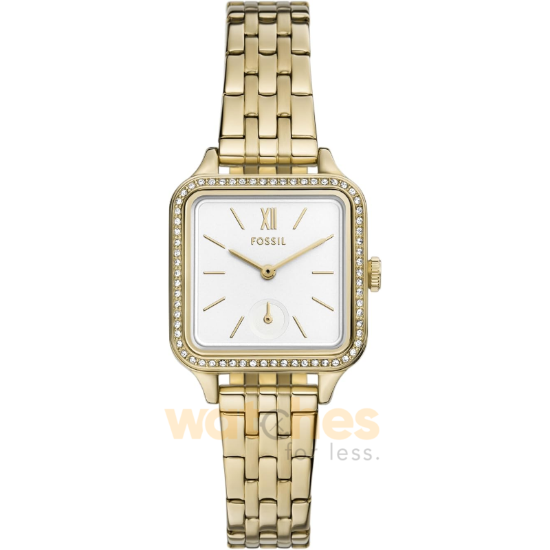 Fossil Women’s Quartz Gold Stainless Steel White Dial 28mm Watch BQ3979 (Shelf Leftover)