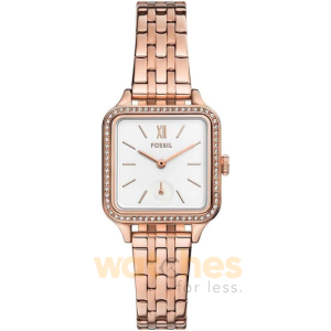 Fossil Women’s Quartz Rose Gold Stainless Steel White Dial 28mm Watch BQ3980 (Shelf Leftover)