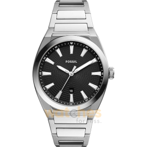 Fossil Men’s Quartz Silver Stainless Steel Black Dial 42mm Watch FS5821 (Without Tag)