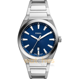 Fossil Men’s Quartz Silver Stainless Steel Blue Dial 42mm Watch FS5822 (Without Tag)