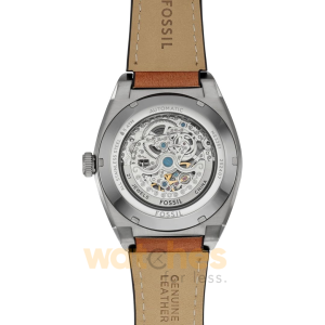 Fossil Men’s Automatic Brown Leather Strap Green Skeleton Dial 42mm Watch ME3261 (Without Tag) - Image 3