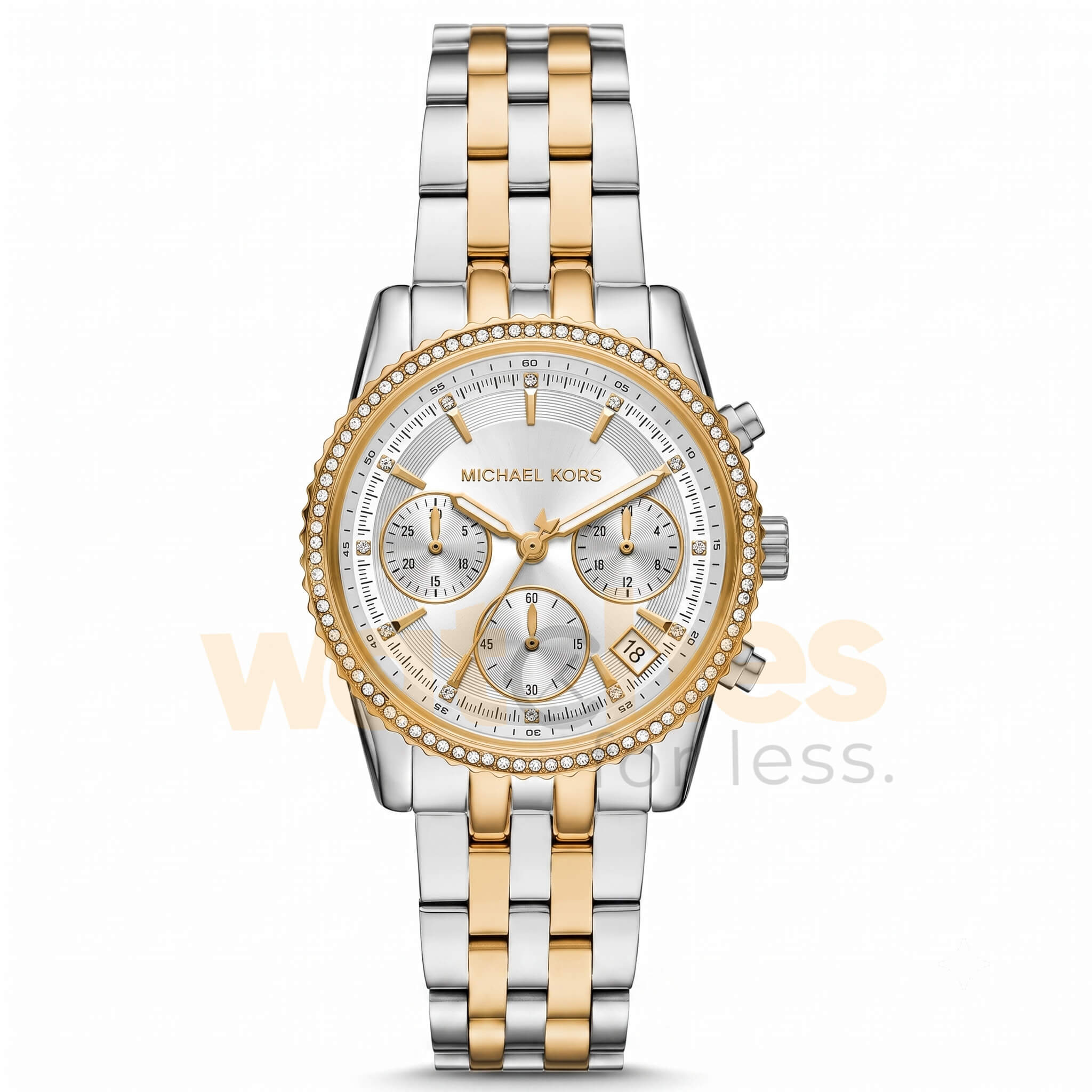 Michael Kors Women’s Chronograph Quartz Two-Tone Stainless Steel White Dial 35mm Watch MK7532