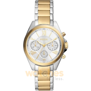Fossil Women’s Quartz Two-Tone Stainless Steel Silver Dial 36mm Watch BQ3849 (Shelf Leftover)