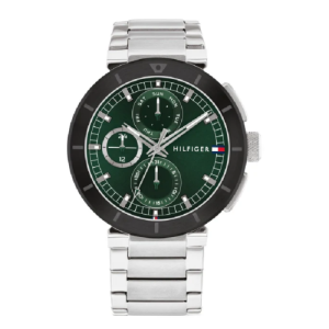 Tommy Hilfiger Men’s Quartz Silver Stainless Steel Green Dial 44mm Watch 1792117
