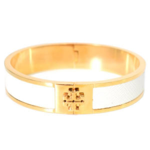 Tory Burch Slim Leather Inlay Cuff Bracelet 145435