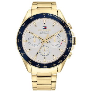 Tommy Hilfiger Men’s Quartz Gold Stainless Steel White Dial 46mm Watch 1791969