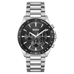 Hugo Boss Men’s Chronograph Quartz Silver Stainless Steel Black Dial 41mm Watch 1514290