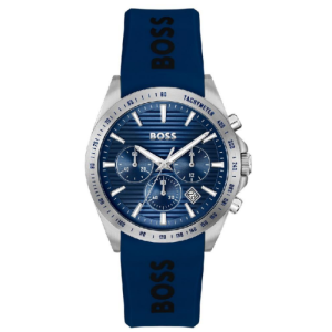 Hugo Boss Men’s Chronograph Quartz Blue Silicone Strap Blue Dial 41mm Watch 1514239