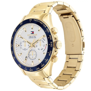 Tommy Hilfiger Men’s Quartz Gold Stainless Steel White Dial 46mm Watch 1791969