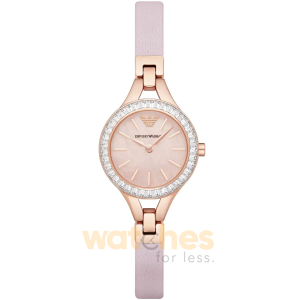 Emporio Armani Women’s Quartz Pink Leather Strap Rose Gold Dial 28mm Watch AR7413