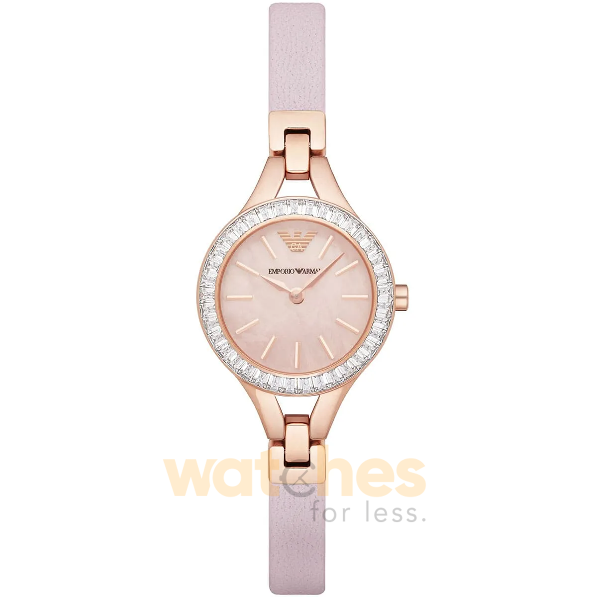 Emporio Armani Women’s Quartz Pink Leather Strap Rose Gold Dial 28mm Watch AR7413