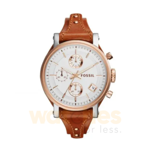 Fossil Women’s Quartz Brown Leather Strap White Dial 38mm Watch ES3837