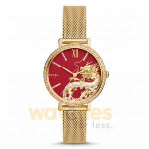 Fossil Women’s Quartz Gold Stainless Steel Red Dial 36mm Watch ES5316
