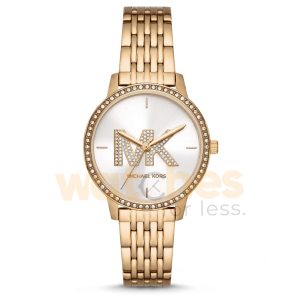 Michael Kors Women’s Quartz Gold Stainless Steel White Dial 41mm Watch MK1051