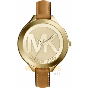 Michael Kors Women’s Quartz Brown Leather Strap Gold Dial 42mm Watch MK2326 (Without Tag)