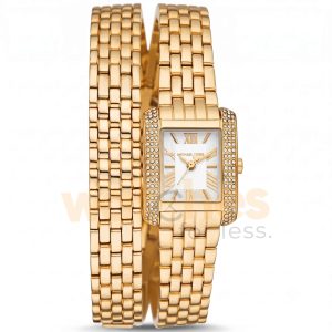 Michael Kors Women’s Quartz Gold Stainless Steel White Dial 29mm Watch MK4833