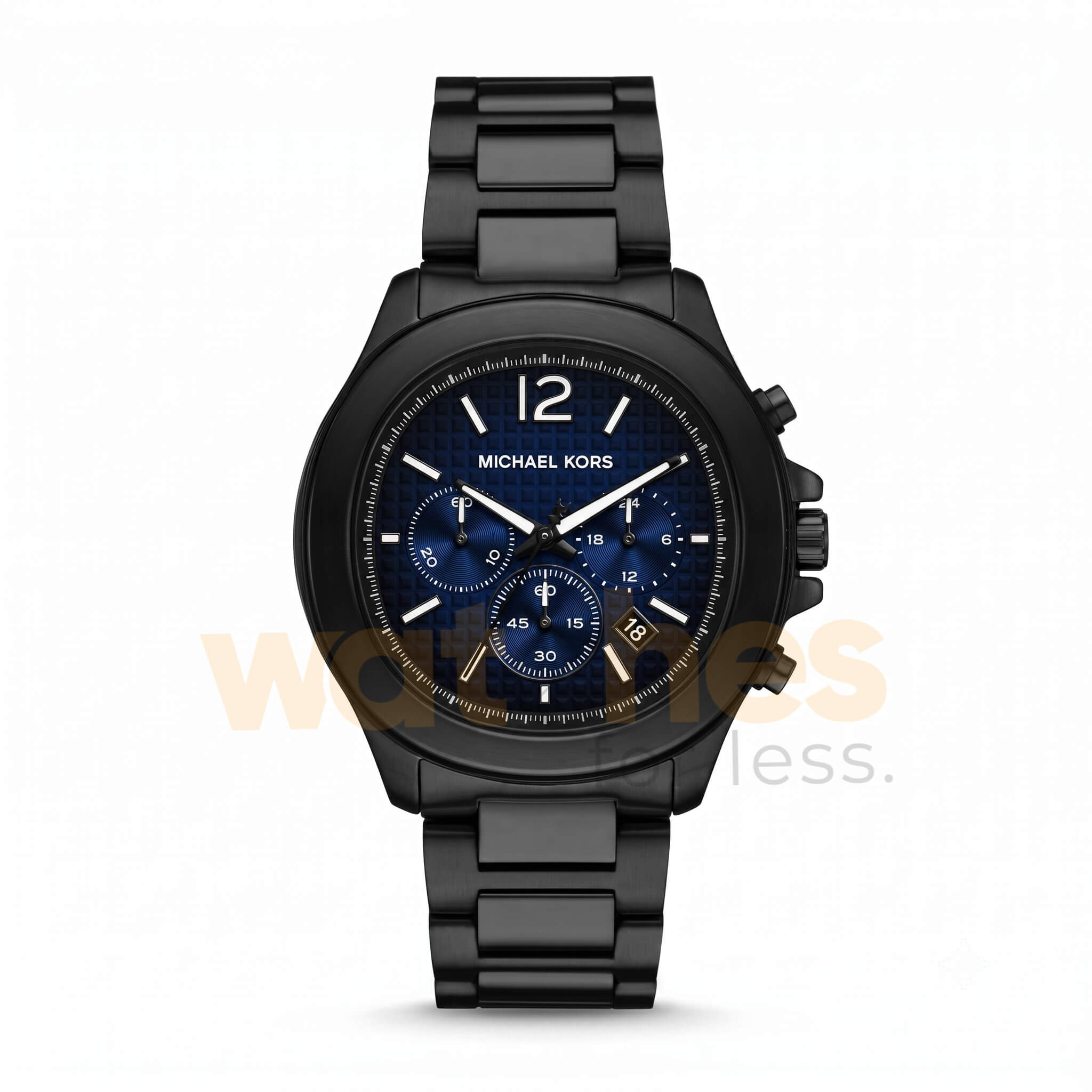 Michael Kors Men’s Chronograph Quartz Black Stainless Blue & Black Dial 44mm Watch MK9193