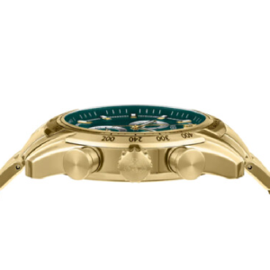 Versace Men’s Quartz Swiss Made Gold Stainless Steel Green Dial 44mm Watch VE2I00621
