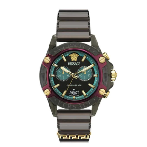 Versace Men’s Quartz Swiss Made Black Silicone Strap Black Dial 44mm Watch VE8P00224