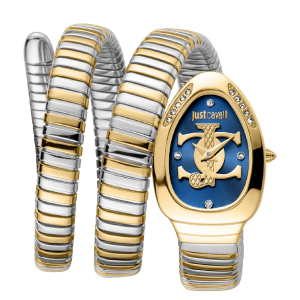 Just Cavalli Women’s Quartz Two-tone Stainless Steel Blue Dial 22mm Watch JC1L228M0075