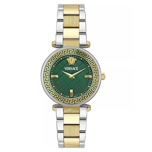 Versace Women’s Quartz Swiss Made Two-tone Stainless Steel Green Dial 35mm Watch VE8B00524