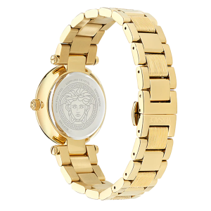 Versace Women’s Quartz Swiss Made Gold Stainless Steel Black Dial 35mm Watch VE8B00624