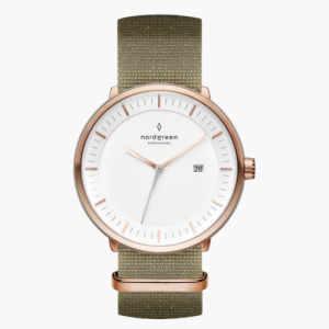 Nordgreen Unisex Quartz Light Green Nylon Leather Strap White Dial 36mm Watch PH36RGNYAGXX