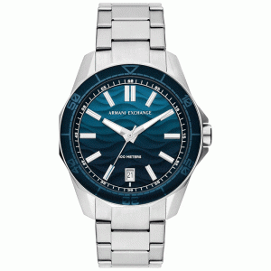 Armani Exchange Men’s Quartz Silver Stainless Steel Blue Dial 44mm Watch AX1950 (Without Tag)