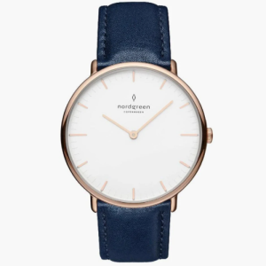 Nordgreen Women’s Quartz Blue Leather Strap White Dial 32mm Watch NR32RGLENAXX