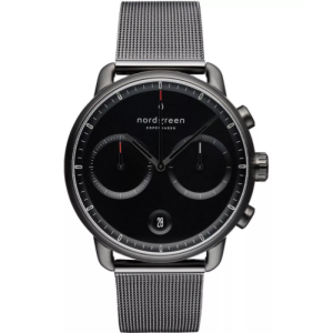 Nordgreen Men’s Quartz Silver Stainless Steel Black Dial 42mm Watch PI42GMMEGUBL