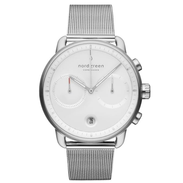 Nordgreen Men’s Quartz Silver Stainless Steel White Dial 42mm Watch PI42SIMESIXX